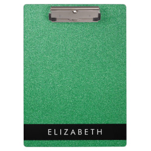 Green Glitter, Glitter Background, Your Name Clipboard