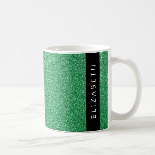Green Glitter Glitter Background Your Name Coffee Mug