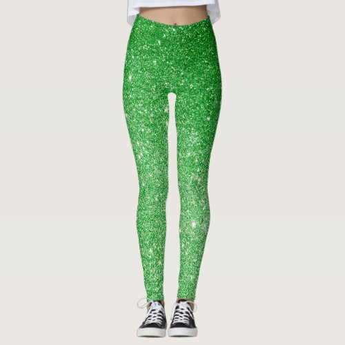Green Glitter Glitz  Glam Sparkling   Leggings