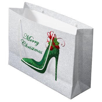 Green Glitter Heels Gift Bag by ChristmasTimeByDarla at Zazzle