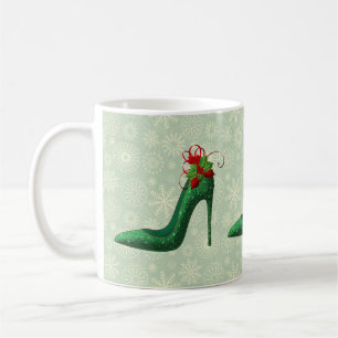 Green Glitter Heels Mug