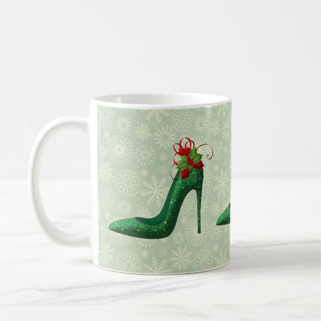 Green Glitter Heels Mug (Left)