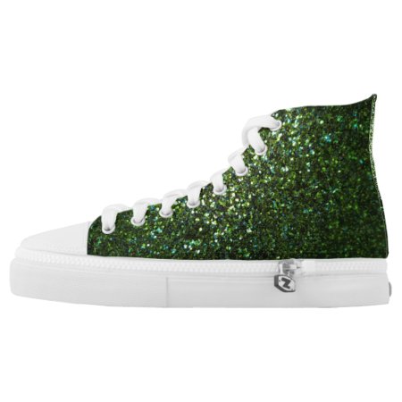 Green Glitter High-top Sneakers