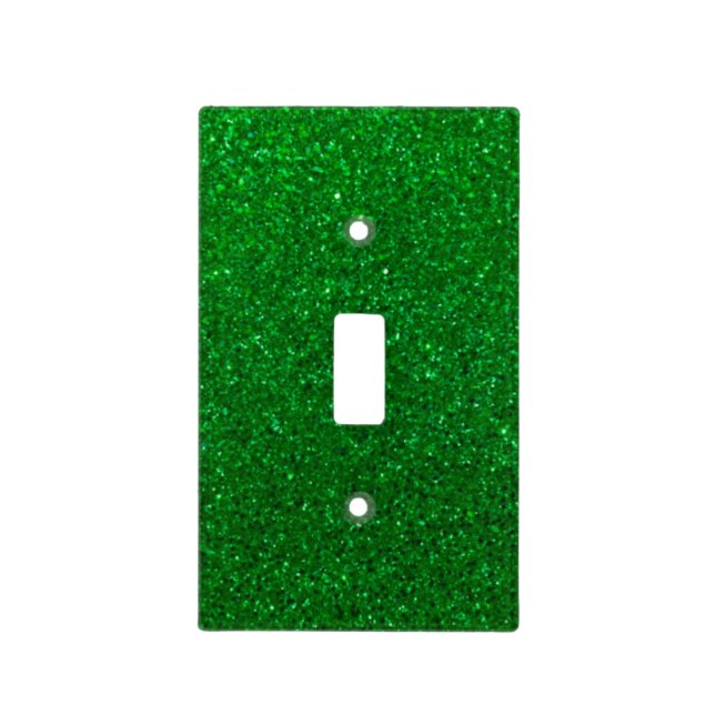 Green Glitter Home Decor Light Switch Cover (Front)