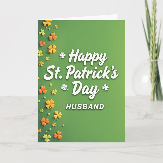 Green Glitter Husband Card (Front)