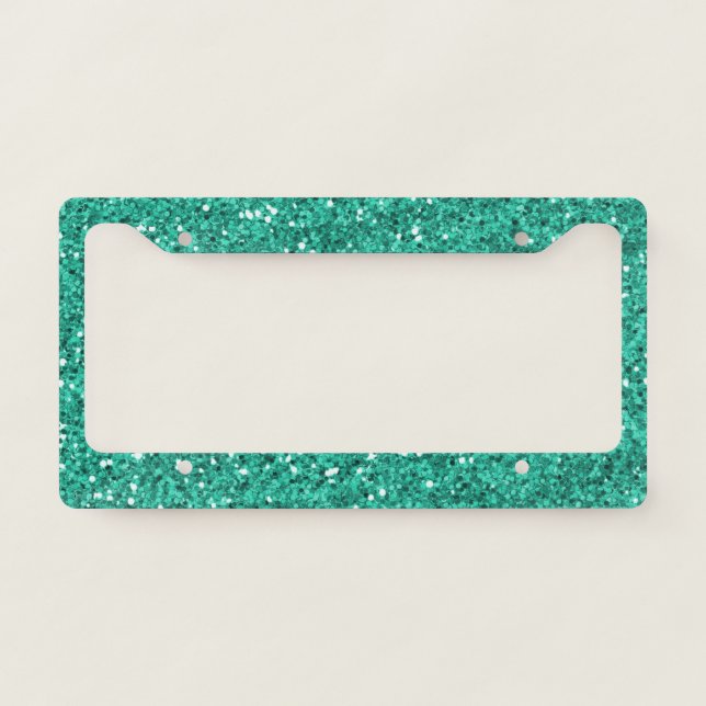 Green Glitter License Plate Frame (Front)