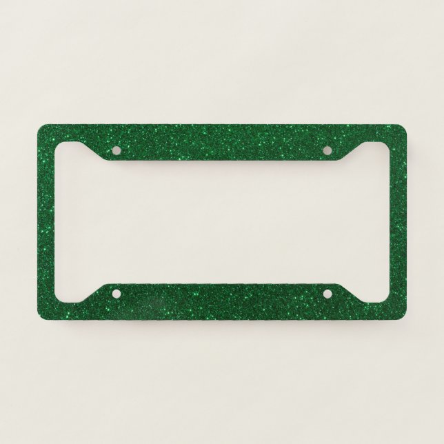 Green Glitter License Plate Frame (Front)