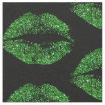 Green Glitter Lips Fabric
