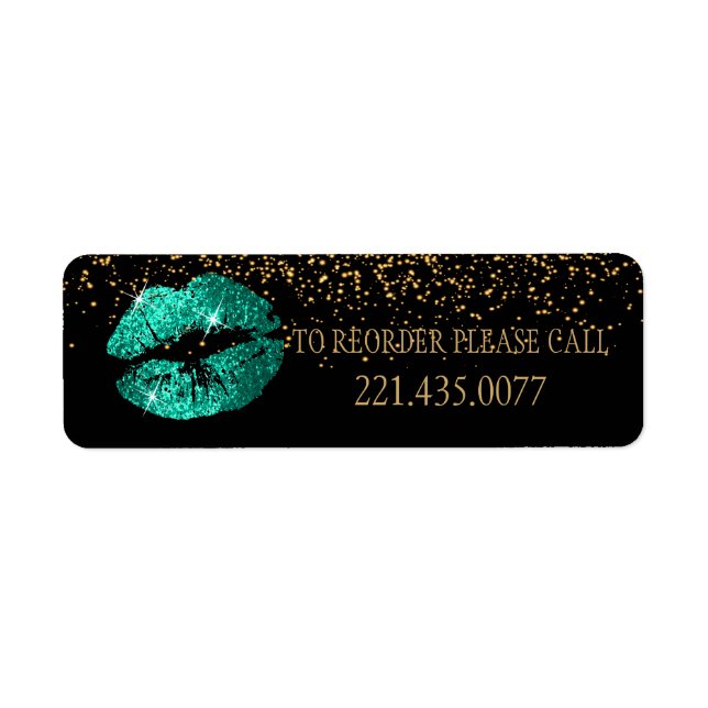Green Glitter Lips - Reorder Label (Front)