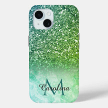 Green Glitter, Marble, Personalized