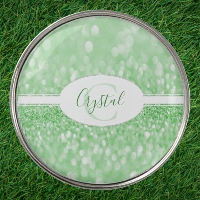 Green Glitter Personalize Golf Ball Marker (Green Glitter Personalized Golf Ball Marker)