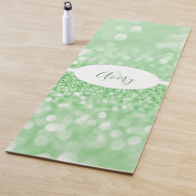 Green Glitter Personalize Yoga Mat (In Situ)