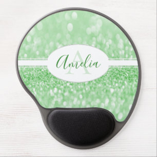 Green Glitter Personalized Gel Mousepad