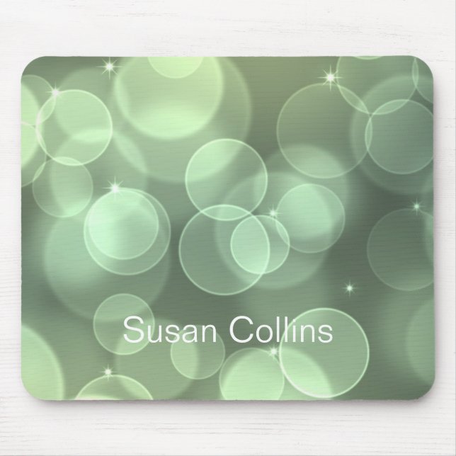 Green Glitter Personalized Girly Mouse Pad (Front)