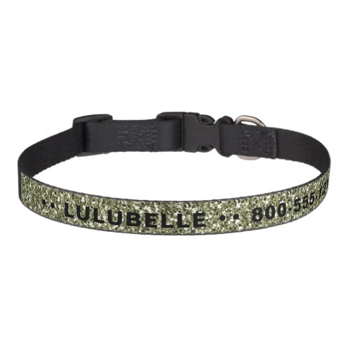 Green Glitter Personalized Name Phone Number Pet Collar