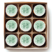 Green Glitter Script Sweet 16 Birthday Edible Frosting Rounds