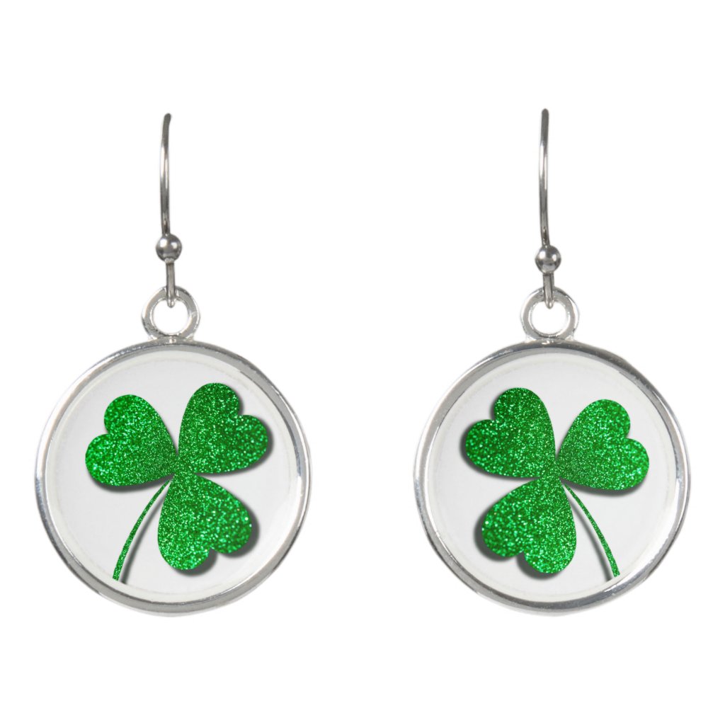 Green Glitter Shamrock Happy St Patrick’s Day  T-S