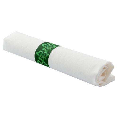 Green Glitter Shamrock Napkin Bands