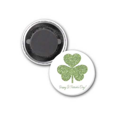 Green Glitter Shamrock St Patricks Day Magnet