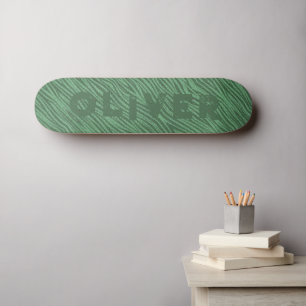 green glitter skateboard animal print zebra stripe