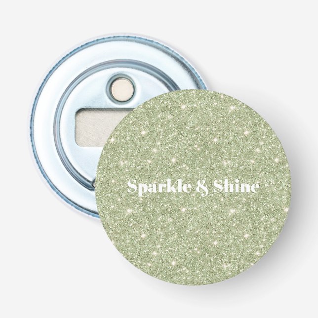 Green Glitter Sparkle Bottle Opener (Front)