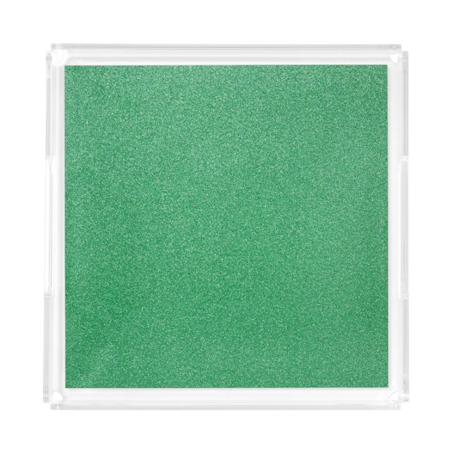 Green Glitter, Sparkle, Glitter Background Acrylic Tray (Front)