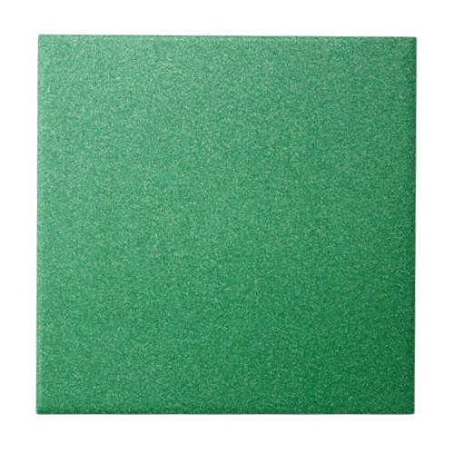 Green Glitter Sparkle Glitter Background Ceramic Tile