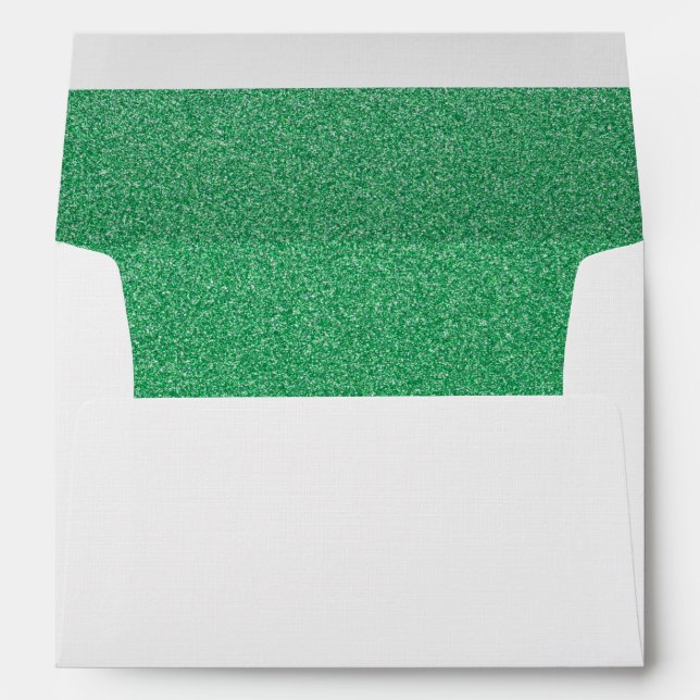 Green Glitter, Sparkle, Glitter Background Envelope (Back (Bottom))