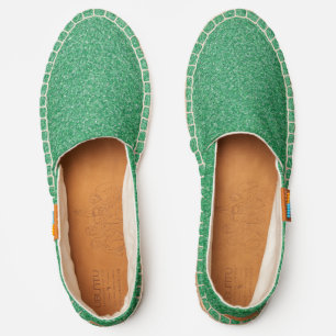 Green Glitter, Sparkle, Glitter Background Espadrilles