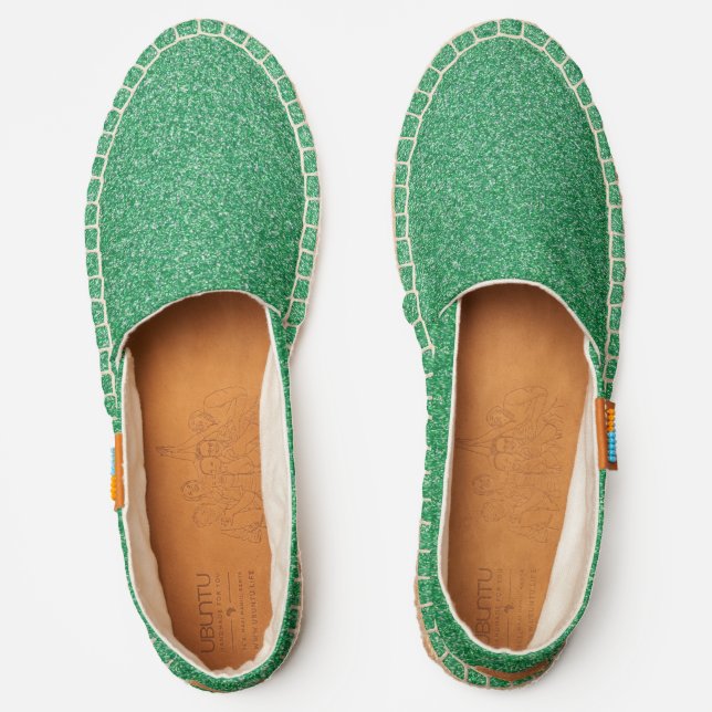 Green Glitter, Sparkle, Glitter Background Espadrilles (Front)