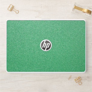 Green Glitter, Sparkle, Glitter Background HP Laptop Skin