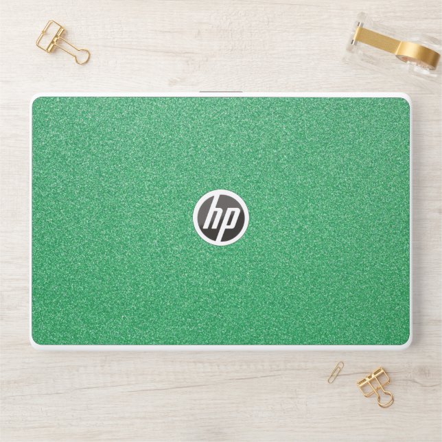 Green Glitter, Sparkle, Glitter Background HP Laptop Skin (Desk)