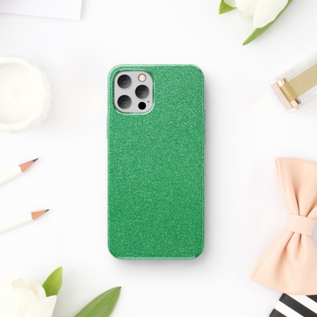 Green Glitter, Sparkle, Glitter Background iPhone Case (Creator Uploaded)