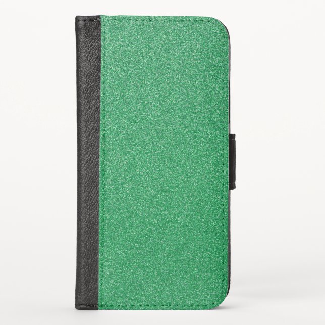 Green Glitter, Sparkle, Glitter Background iPhone Wallet Case (Front)