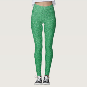 Green Glitter, Sparkle, Glitter Background Leggings
