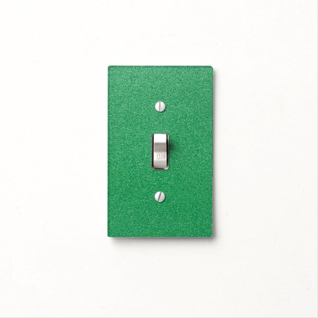 Green Glitter, Sparkle, Glitter Background Light Switch Cover (In Situ)