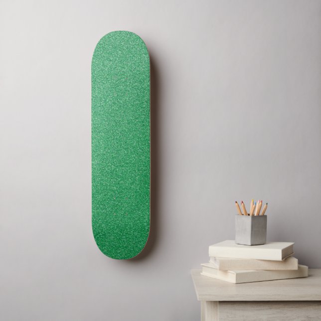 Green Glitter, Sparkle, Glitter Background Skateboard (Wall Art)