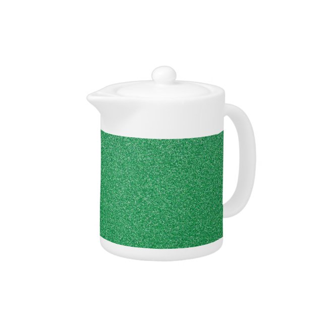 Green Glitter, Sparkle, Glitter Background Teapot (Right)