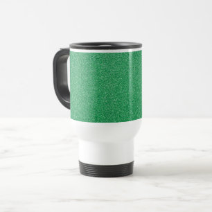 Green Glitter, Sparkle, Glitter Background Travel Mug
