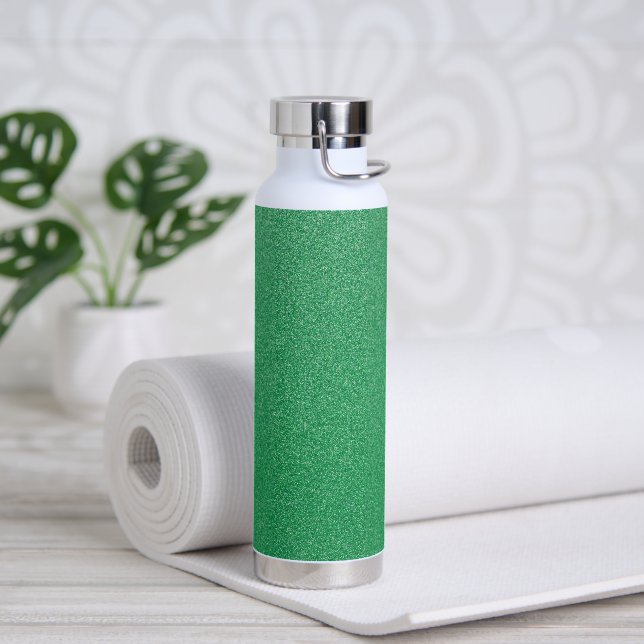 Green Glitter, Sparkle, Glitter Background Water Bottle (Yoga)