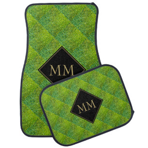 GREEN Glitter Sparkle MONOGRAM Car Floor Mat