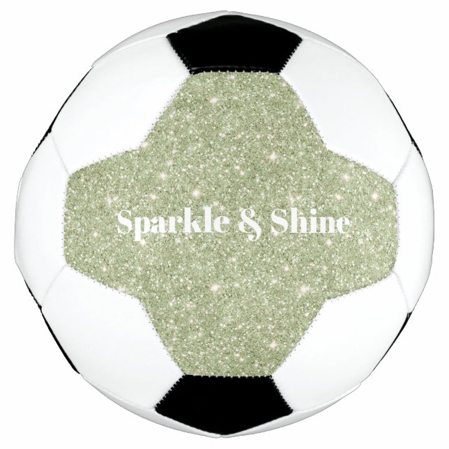 Green Glitter Sparkle Soccer Ball (Front)