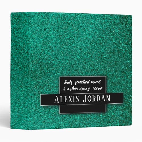 Green Glitter Sparkles Recipe Book Photo Album 3 Ring Binder