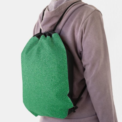 Green Glitter Sparkly Glitter Background Drawstring Bag