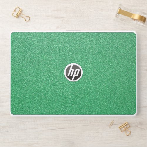 Green Glitter Sparkly Glitter Background HP Laptop Skin