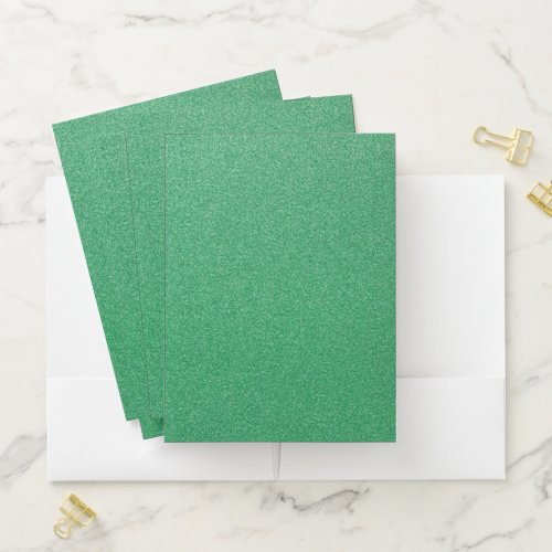 Green Glitter Sparkly Glitter Background Pocket Folder