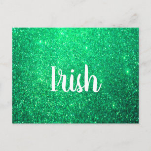 Green Glitter St Patrick's Day Irish Colorful Cool Postcard