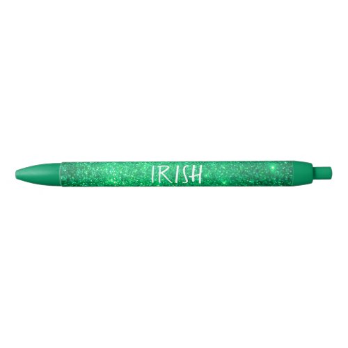 Green Glitter St Patricks Day Irish Sparkle Cool Black Ink Pen