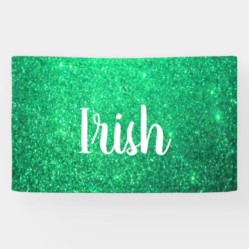 Green Glitter St Patricks Day Irish Trendy Cool Banner