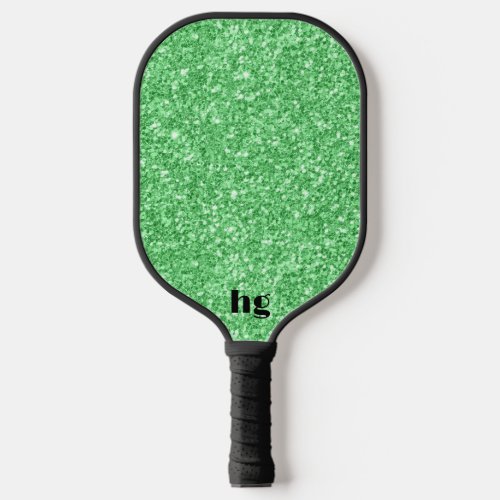 Green glitter texture image pickleball paddle